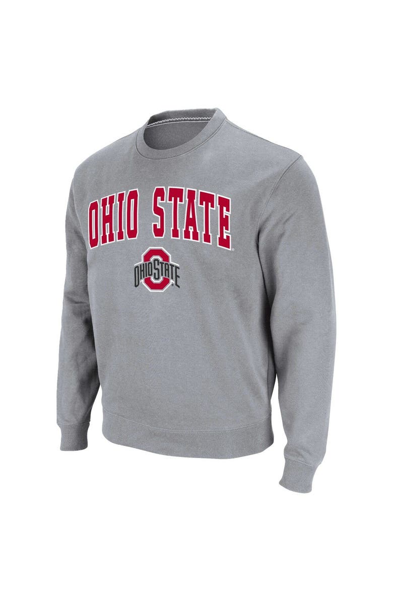 COLOSSEUM Men's Colosseum Heathered Gray Ohio State Buckeyes Team Arch & Logo Tackle Twill Pullover Sweatshirt, Alternate, color, Heather Gray