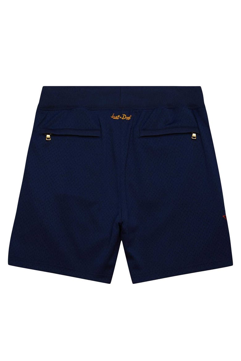 Men's Mitchell & Ness Navy Golden State Warriors  Authentic NBA x Just Don Mesh Shorts, Alternate, color, Navy