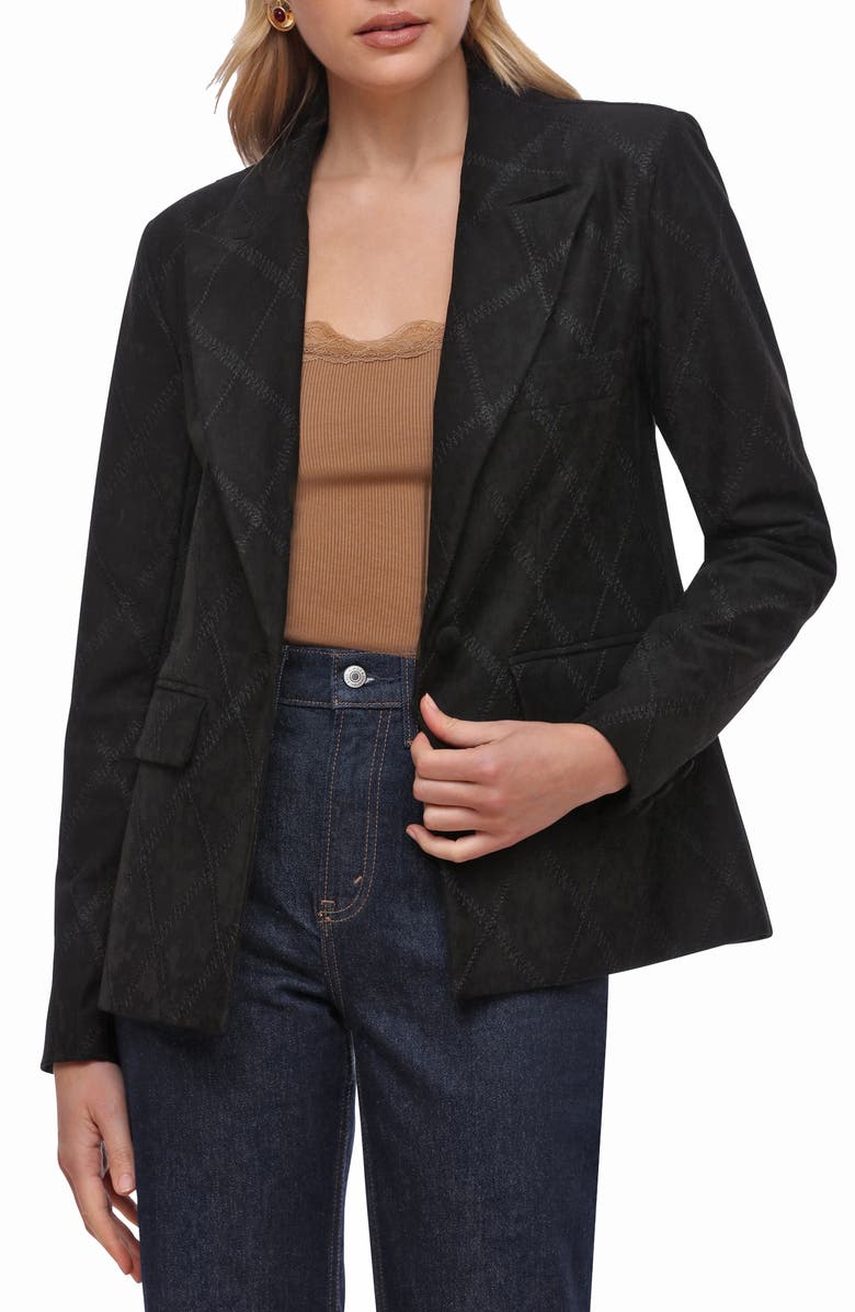 Bagatelle Faux Suede Blazer, Alternate, color, Black