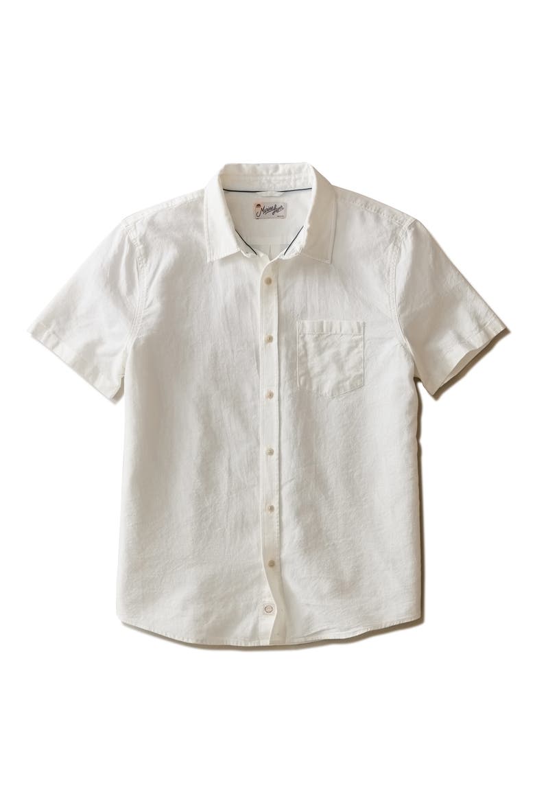 Better-than-Linen Hemp Blend Button-Down Shirt, Alternate, color, WHITE