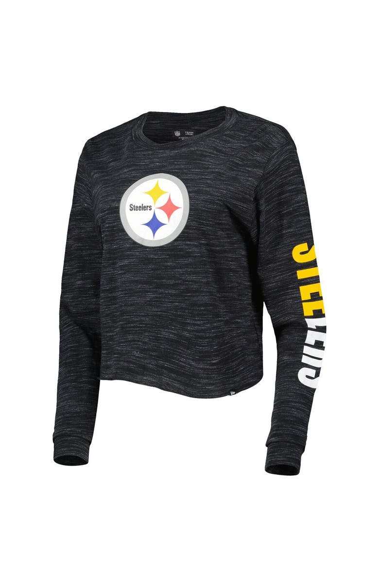 New Era Women's New Era Black Pittsburgh Steelers Crop Long Sleeve T-Shirt, Alternate, color, 