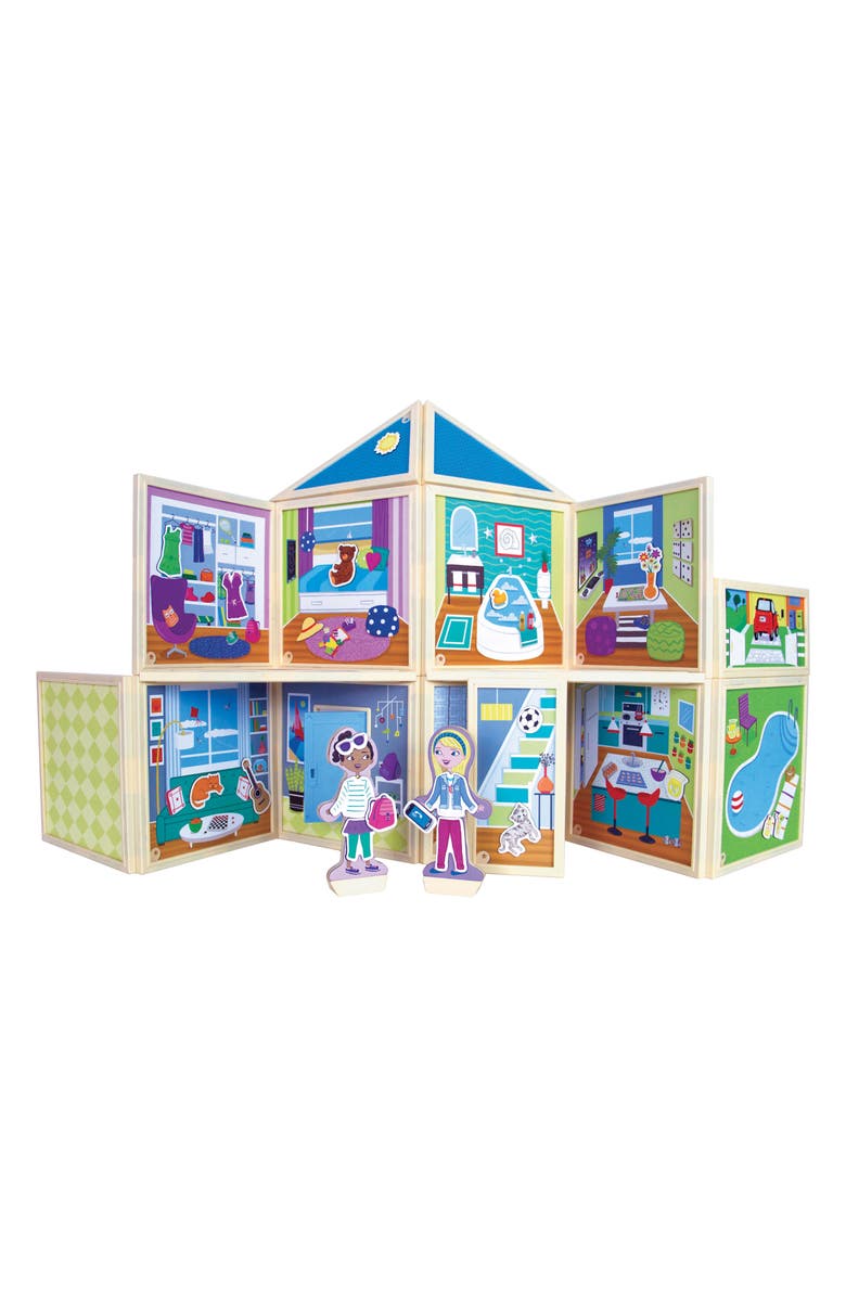 Build & Imagine Malia's House 61-Piece Magnetic Dollhouse Playset, Main, color,