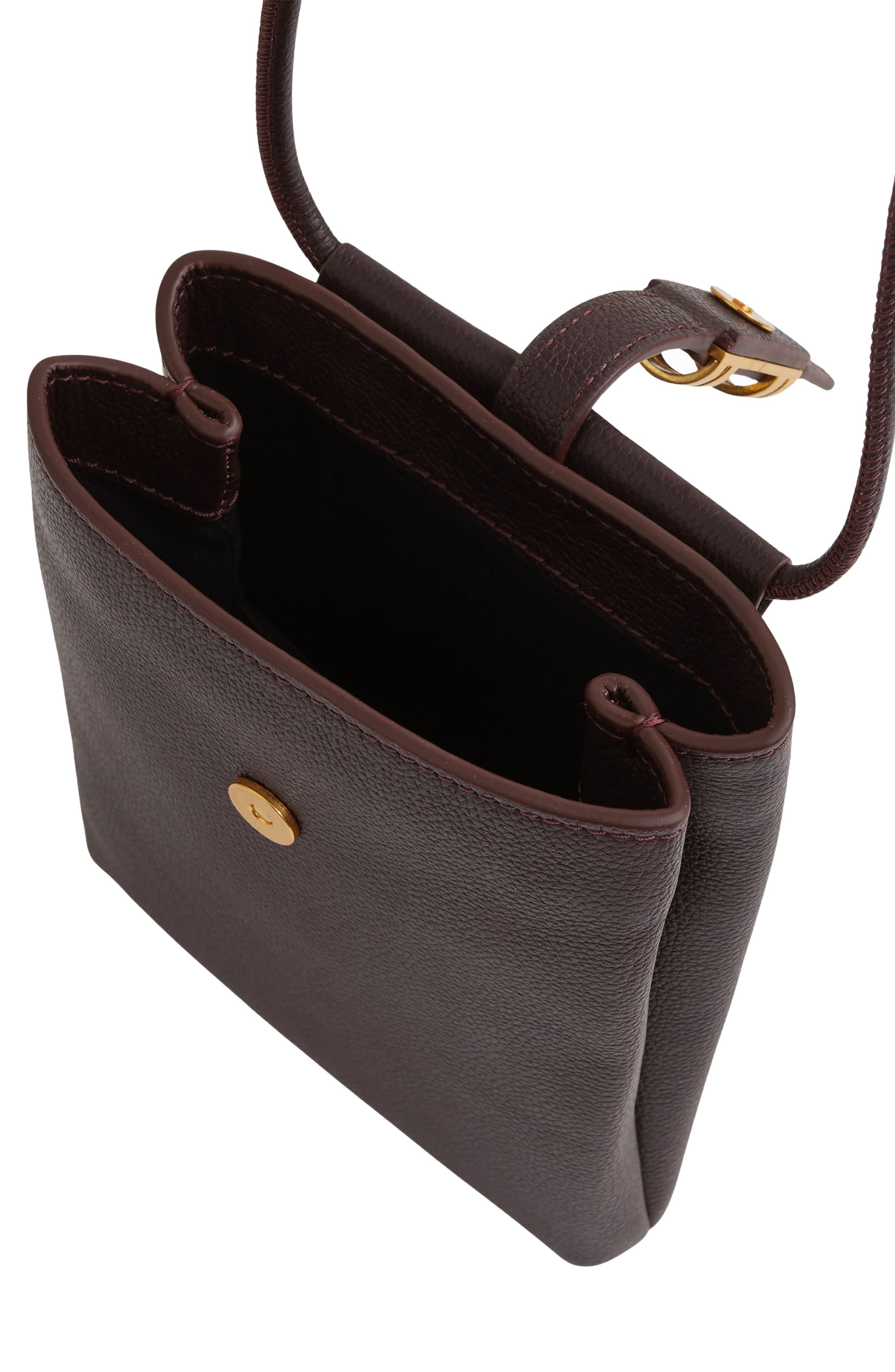 Reiss Vienna Leather Crossbody Phone Bag, Alternate, color, Oxblood