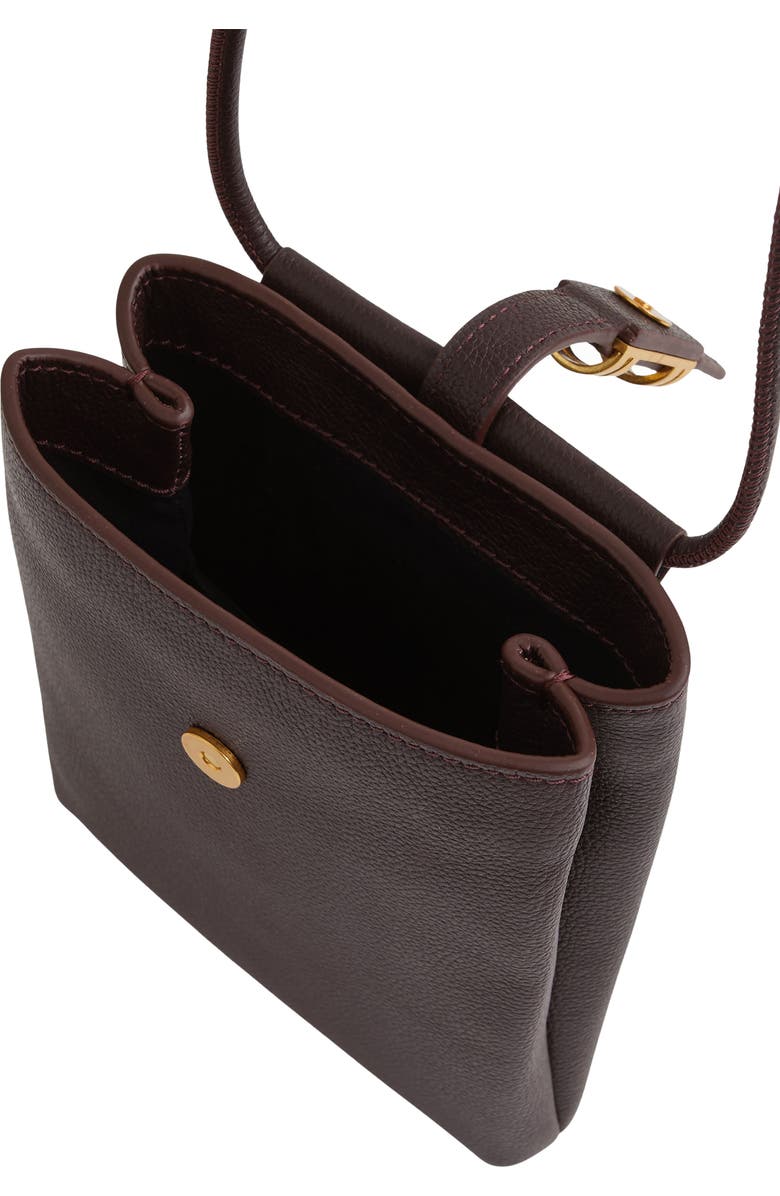 Reiss Vienna Leather Crossbody Phone Bag, Alternate, color, Oxblood