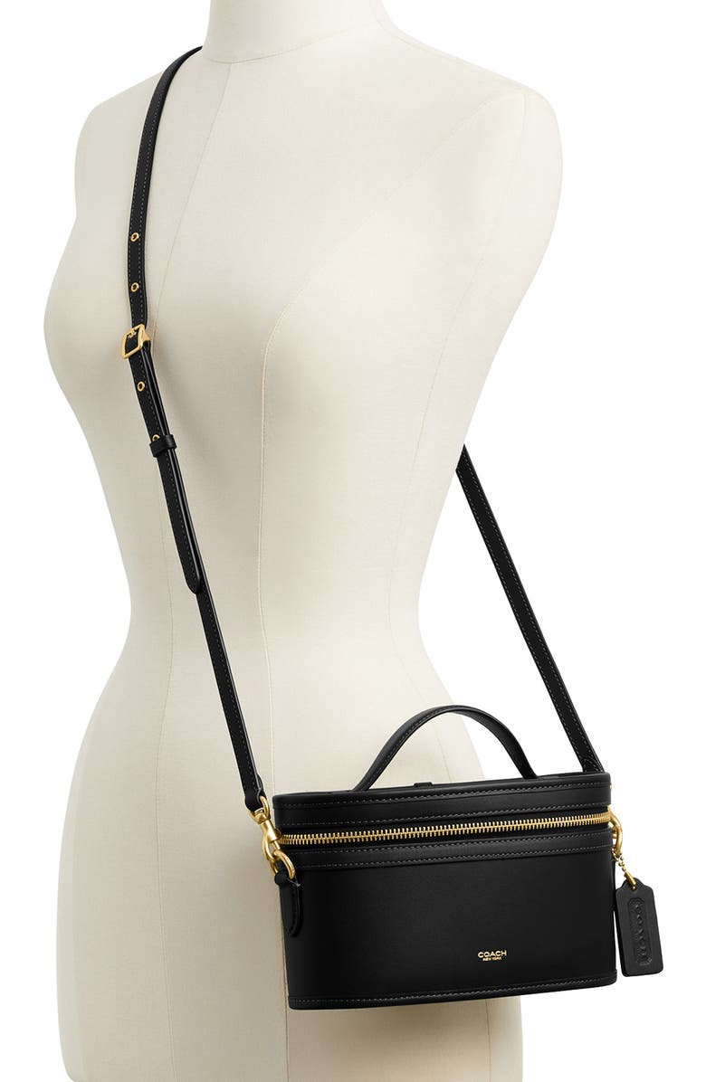 COACH Trail Leather Crossbody Bag, Alternate, color, B4/Black