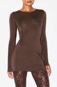 SKIMS Smooth Layers Crewneck Long Sleeve Minidress