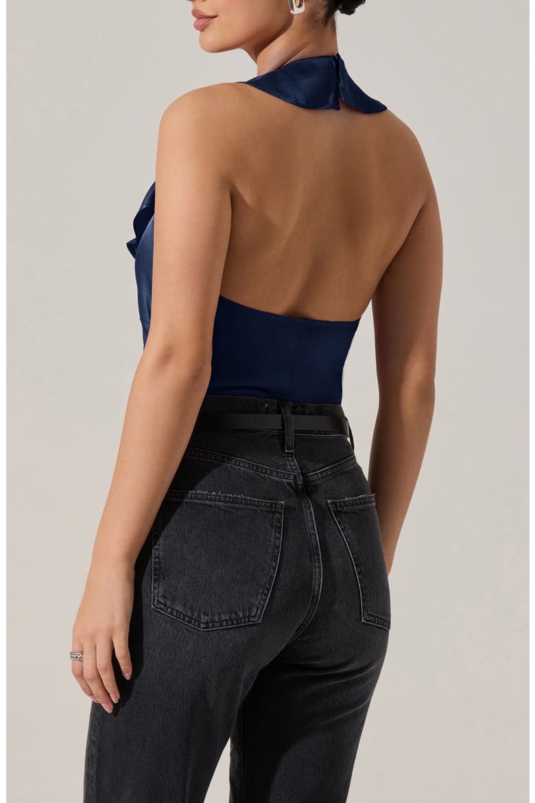 Morrigan Ruffle Halter Top, Alternate, color, NAVY