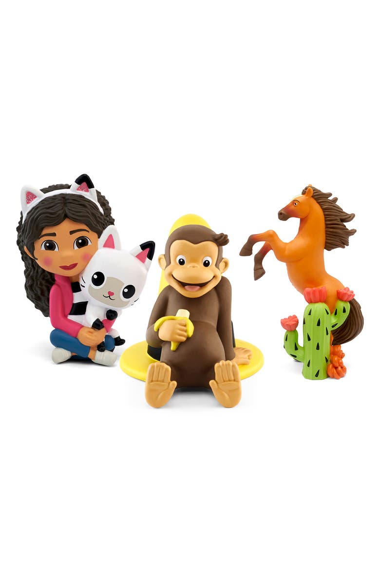 tonies 3-Pack Gabby's Dollhouse, Curious George & Spirit Untamed Tonie Audio Character Bundle, Main, color,