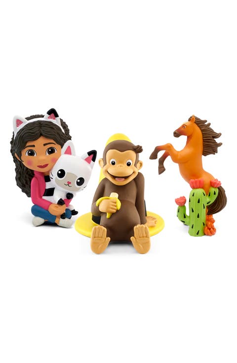 3-Pack Gabby's Dollhouse, Curious George & Spirit Untamed Tonie Audio Character Bundle