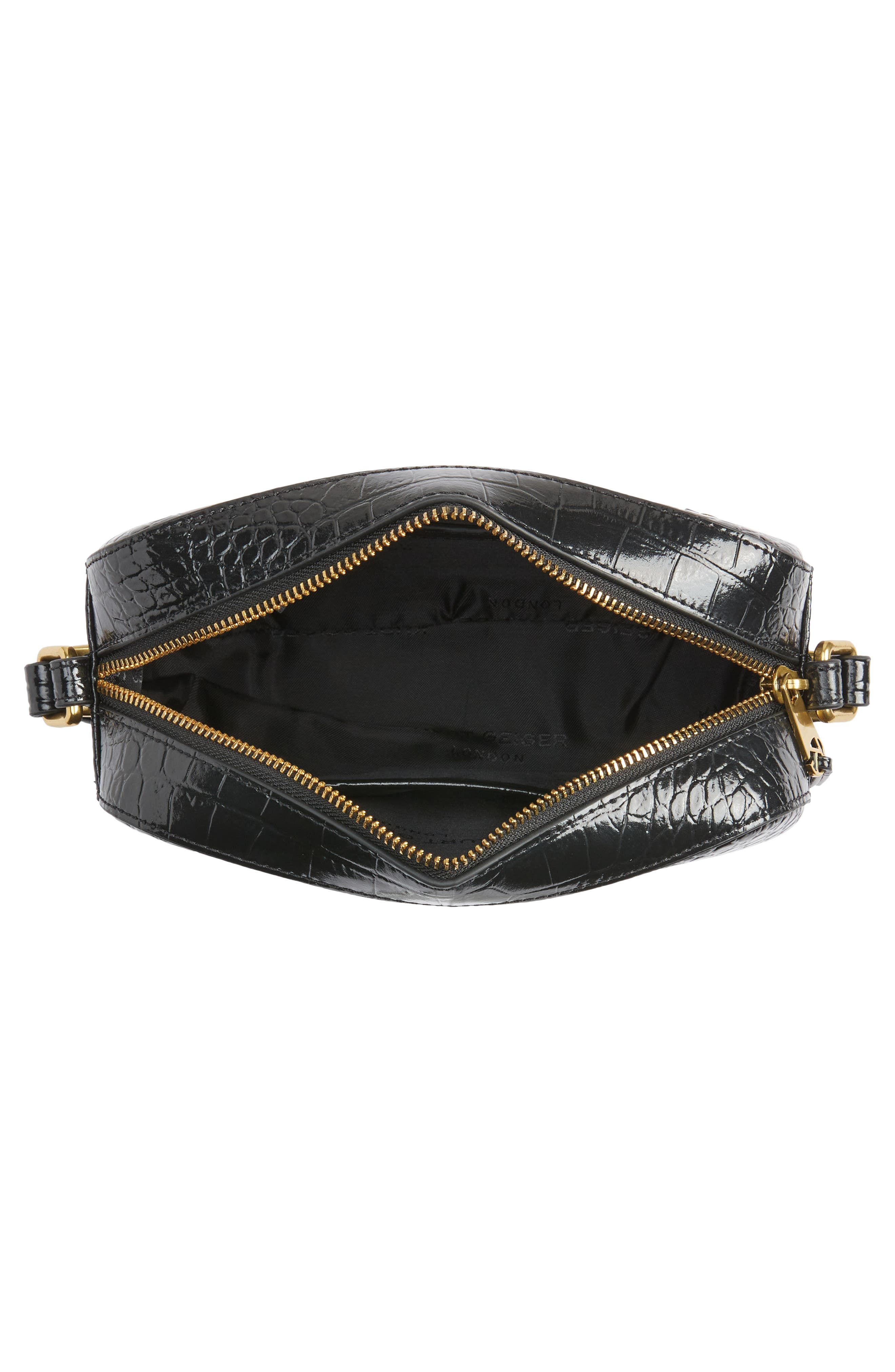Kurt Geiger London Richmond Croc Embossed Leather Crossbody Bag, Alternate, color, 