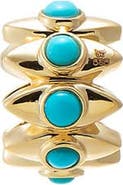 BY ADINA EDEN Turquoise Bezel Spiked Rondelle Charm 14K