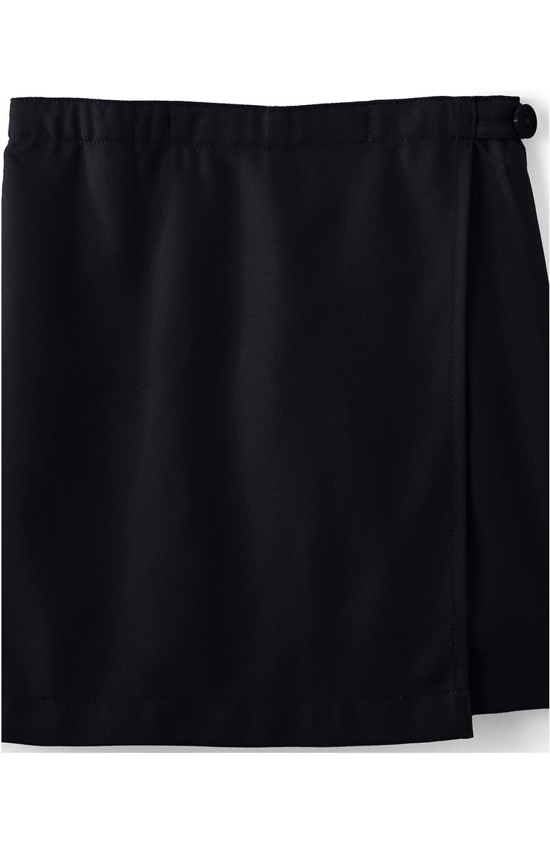 Lands' End School Uniform Girls Solid A Line Tab Skort Top of Knee, Alternate, color, Black