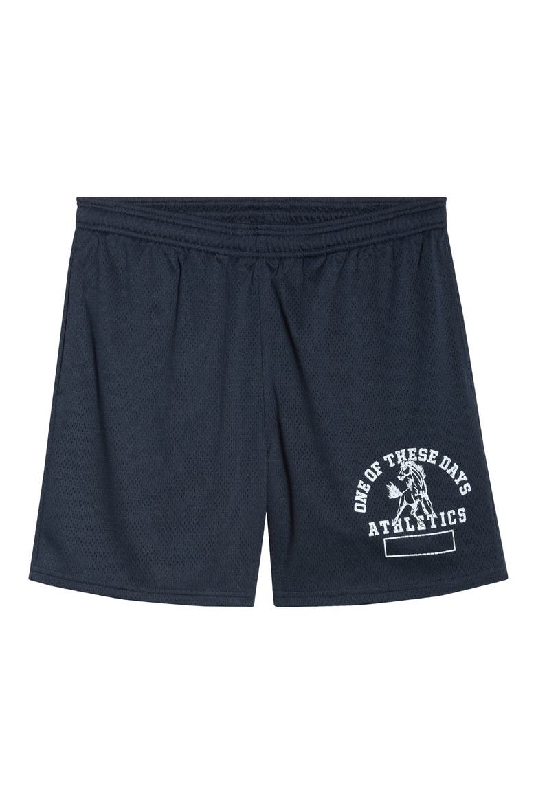 Mustang Athletics Mesh Drawstring Shorts, Alternate, color, NAVY
