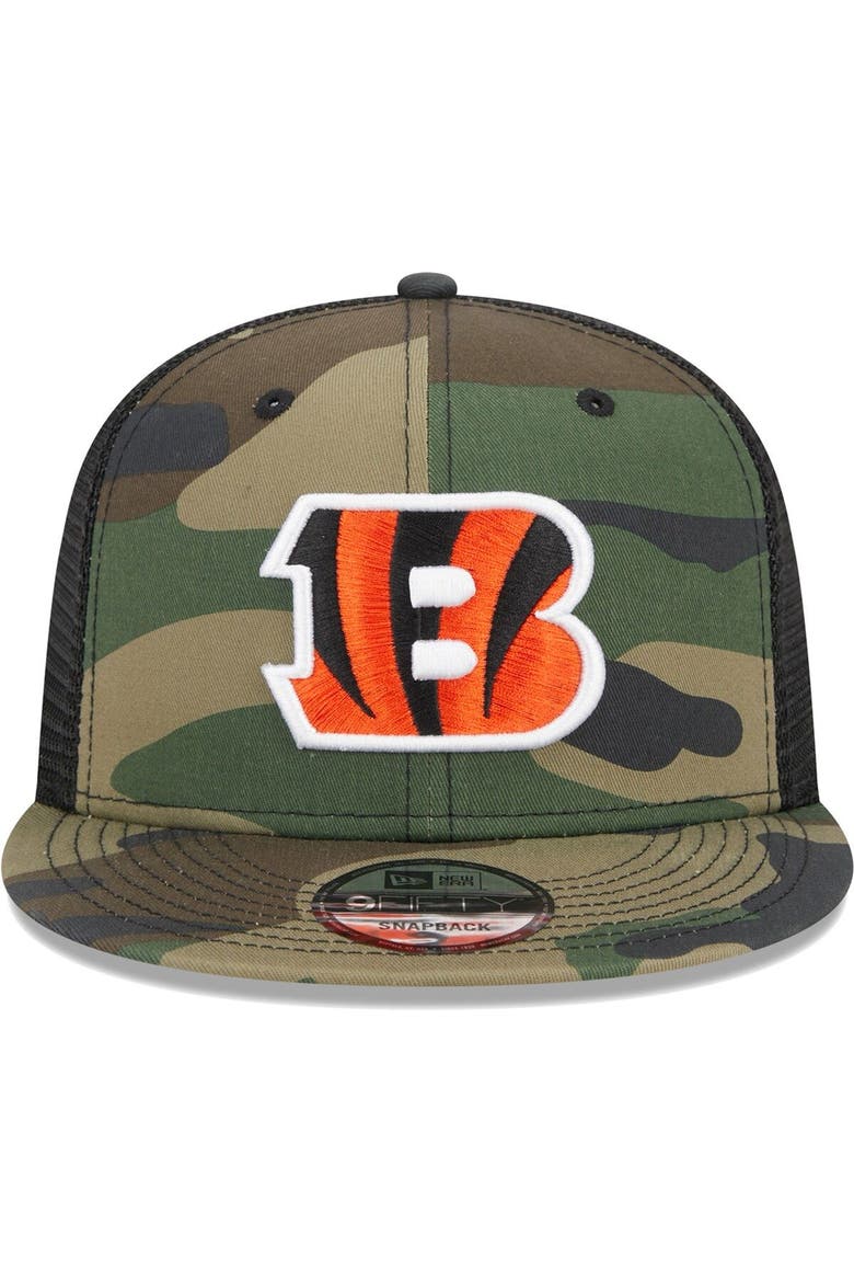 Men's New Era Camo Cincinnati Bengals  Main Trucker 9FIFTY Snapback Hat, Alternate, color, Camo