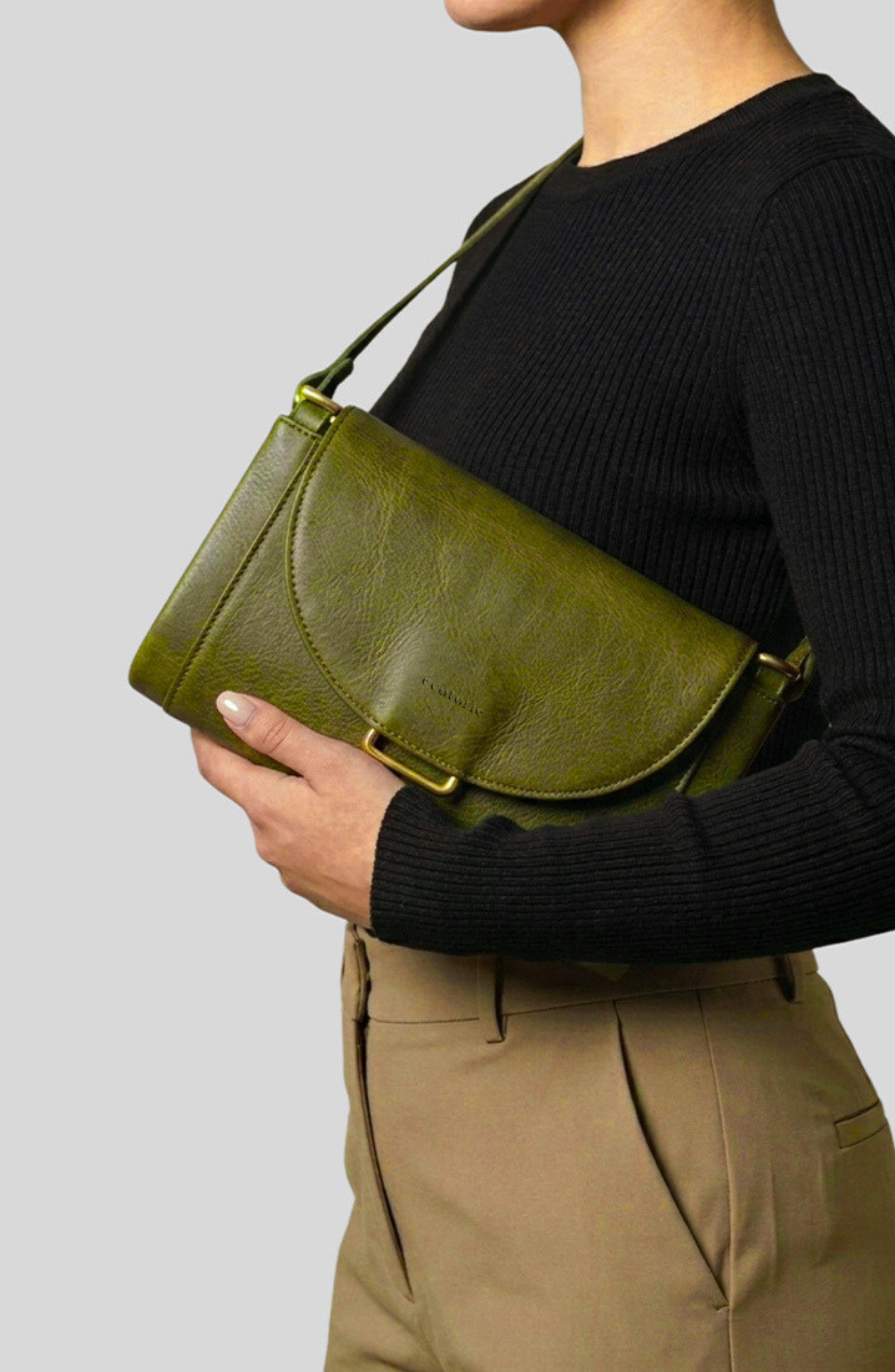 Nora Leather Crossbody Bag, Alternate, color, DARK MOSS