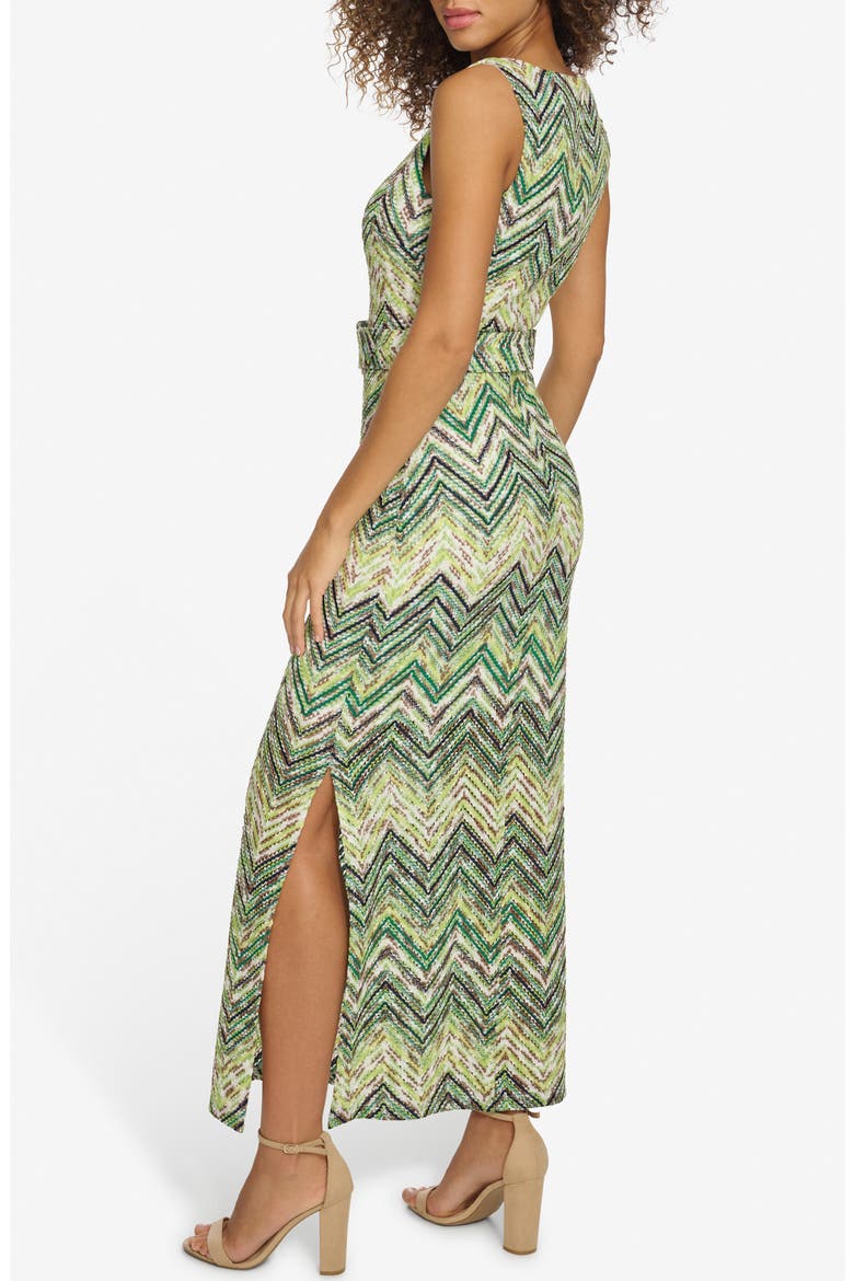 Zig Zag Knit Belted Maxi Dress, Alternate, color, GREEN MULTI