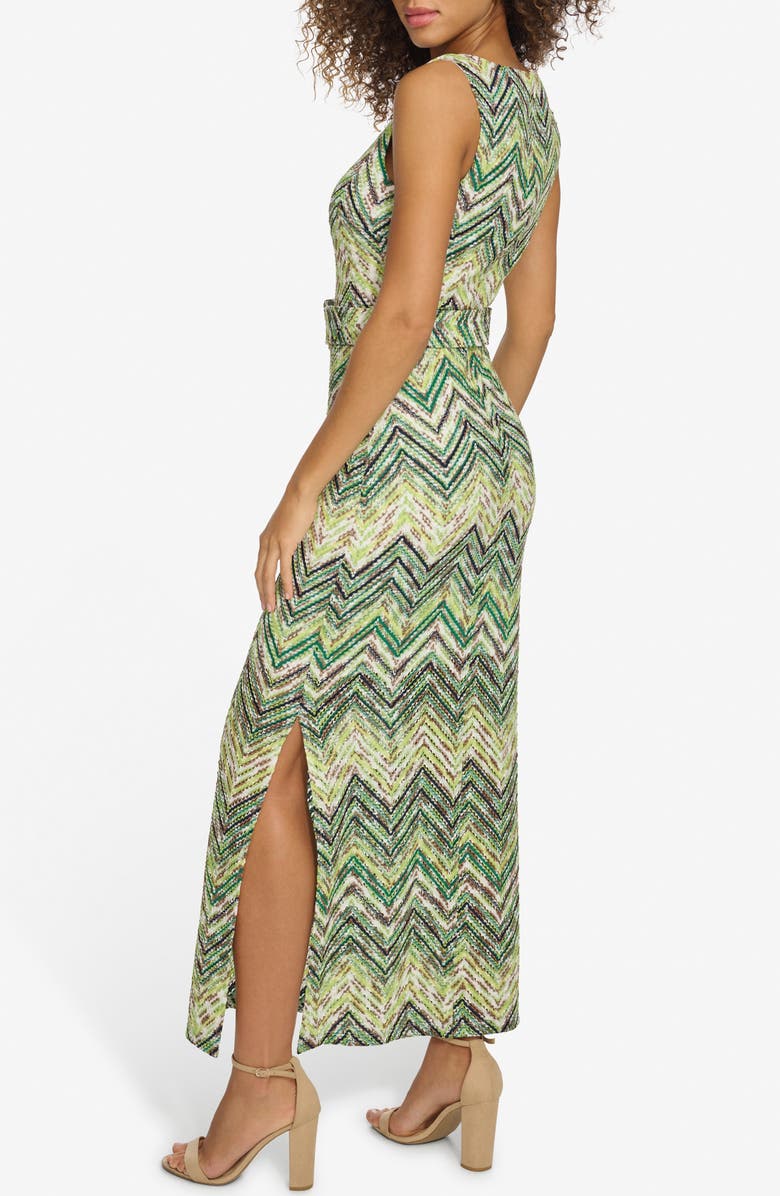 Siena Zig Zag Knit Belted Maxi Dress, Alternate, color, Green Multi