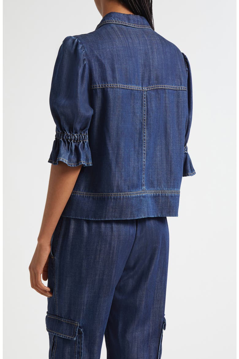 Holly Elbow Sleeve Denim Jacket, Alternate, color, MER