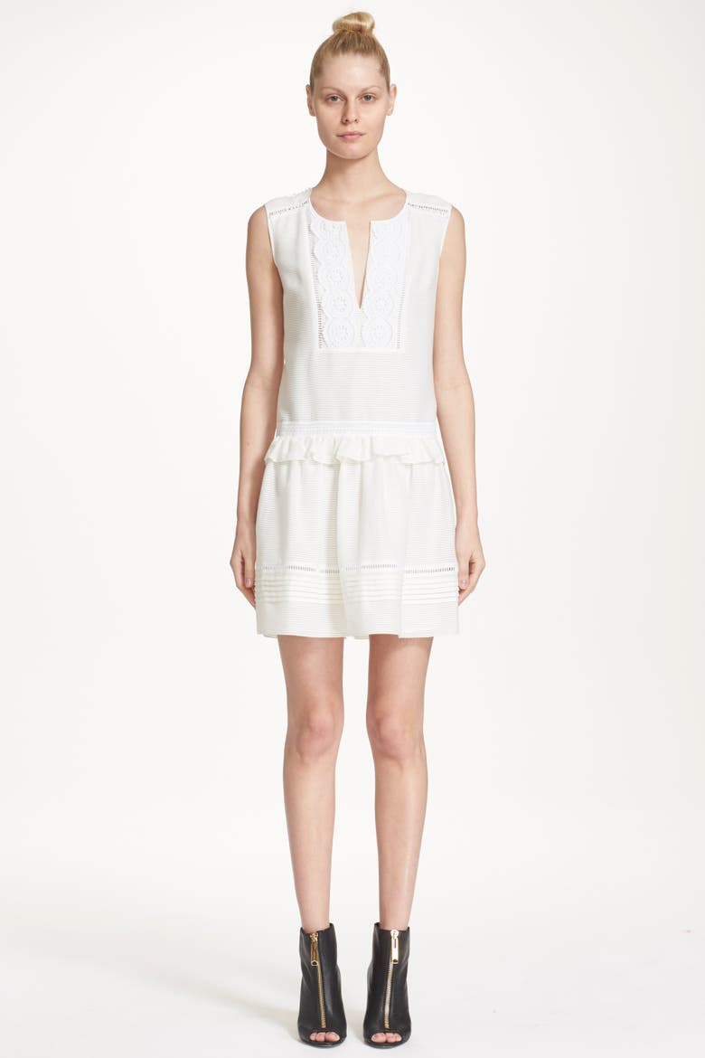 Nanette Sleeveless Drop Waist Dress, Alternate, color, WHITE
