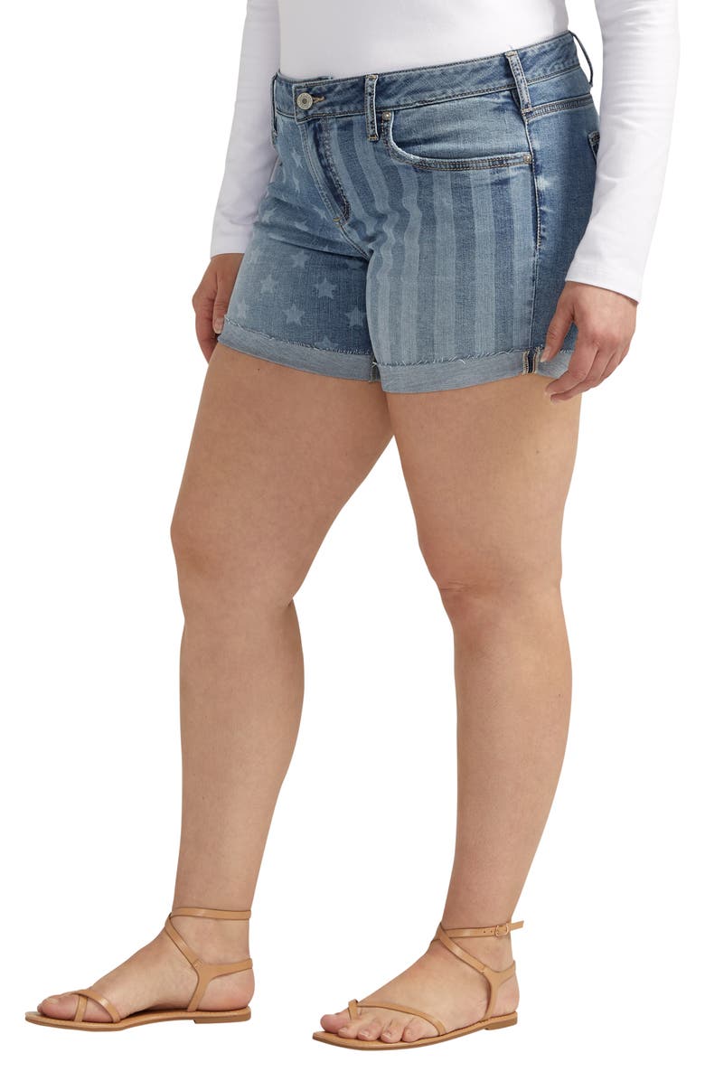 Silver Jeans Co. Americana Mid Rise Boyfriend Shorts, Alternate, color, 