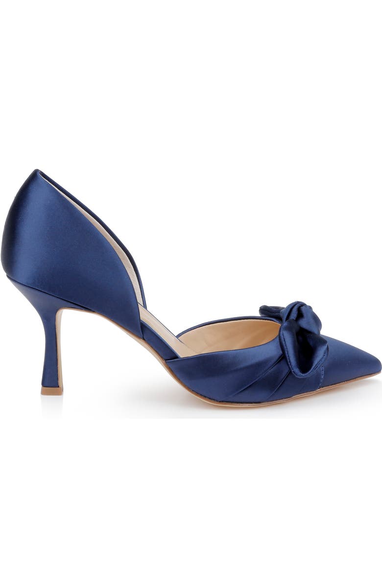 Jewel Badgley Mischka Emelia d'Orsay Pointed Toe Pump, Alternate, color, Navy Satin