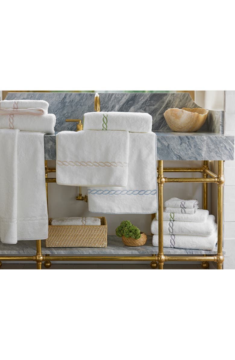 Matouk Classic Chain Hand Towel, Alternate, color, Silver