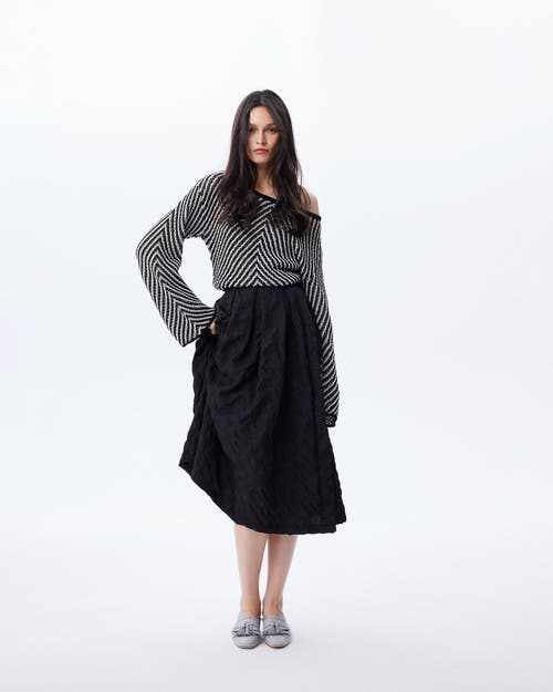 Theo The Label Women's Black Calypso Pleated Midi Plaid Skirt In Black