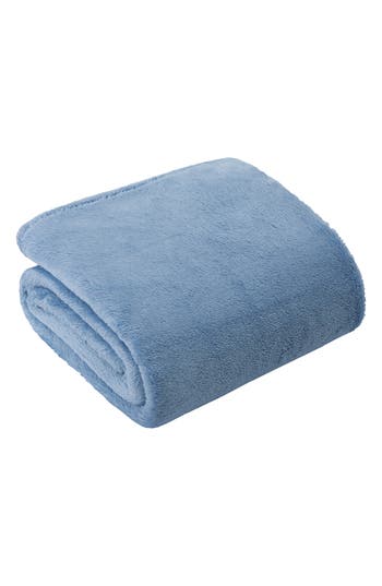 Bcbg Oversize High Pile Fleece Throw Blanket In Blue