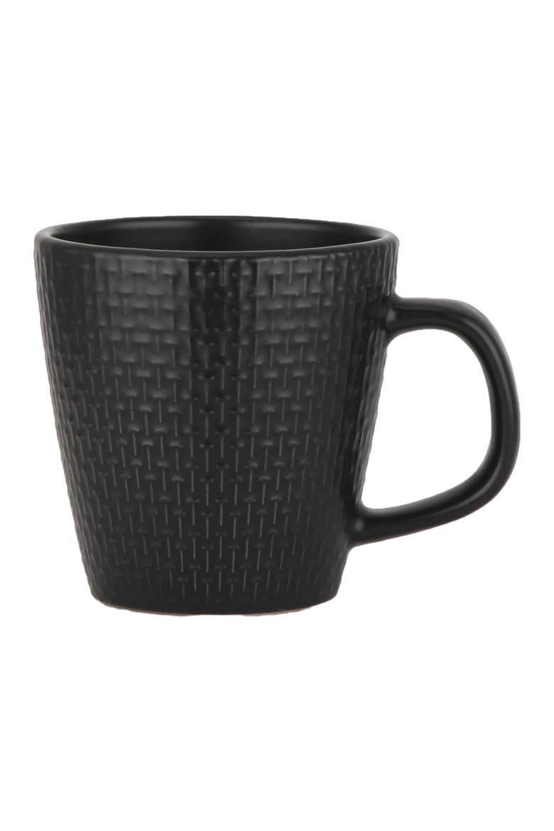 Olivia Stoneware 4-Piece Mug Set, Main, color, Black