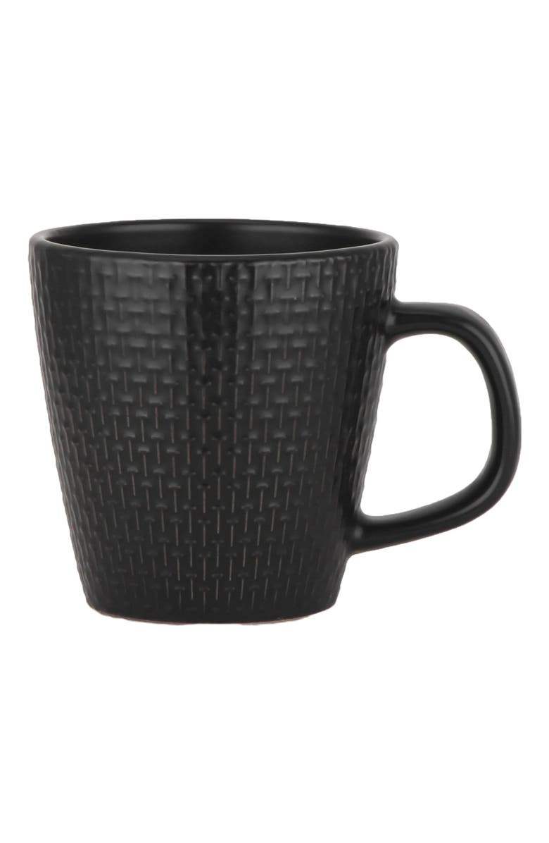 Stone Lain Olivia Stoneware 4-Piece Mug Set, Main, color, Black