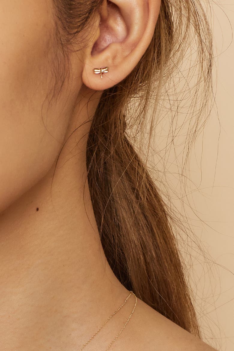 14K Yellow Gold Flora Studs, Alternate, color, Yellow Gold
