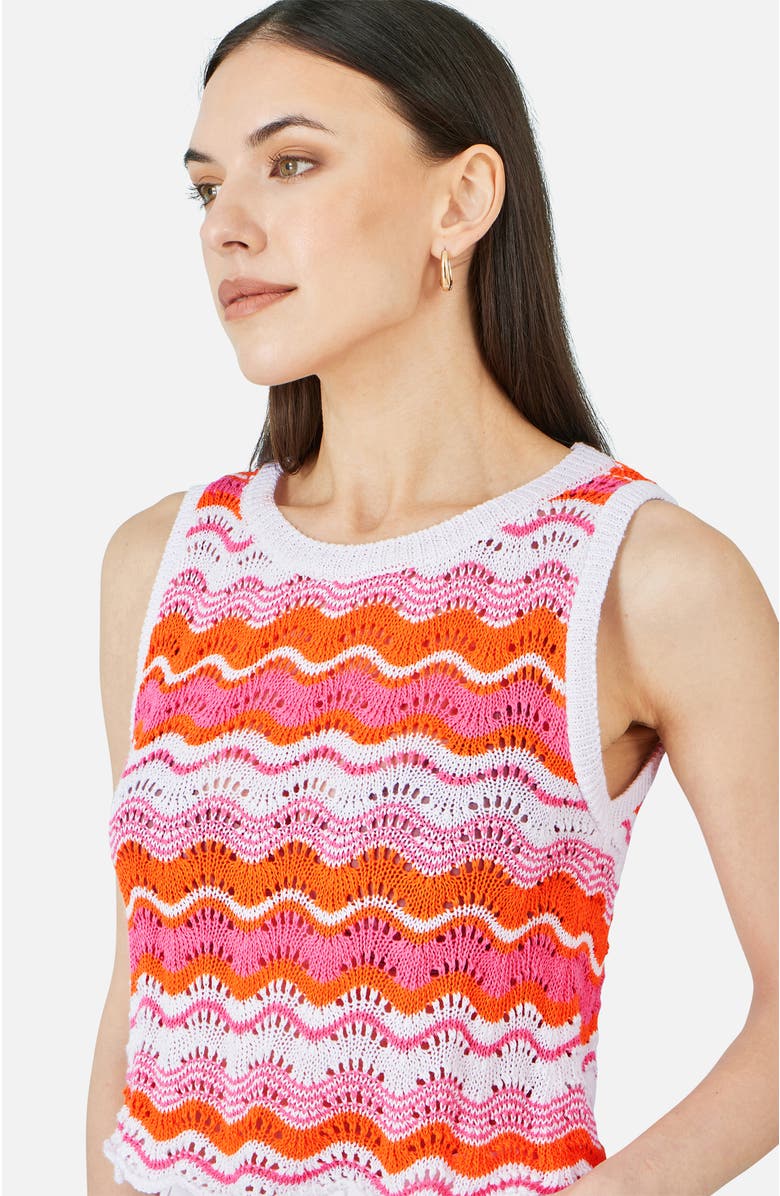 Yumi Stripe Crochet Stripe Vest Top, Alternate, color, Multi
