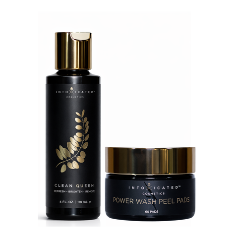 Exfoliation Bundle |Clean Queen Glycolic Wash & Power Wash Multi Acid Peel Pads