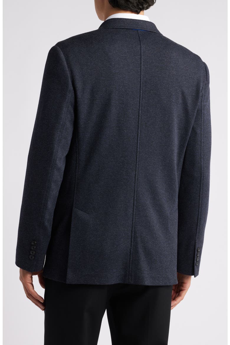 Alfi Herringbone Knit Sport Coat, Alternate, color, NAVY