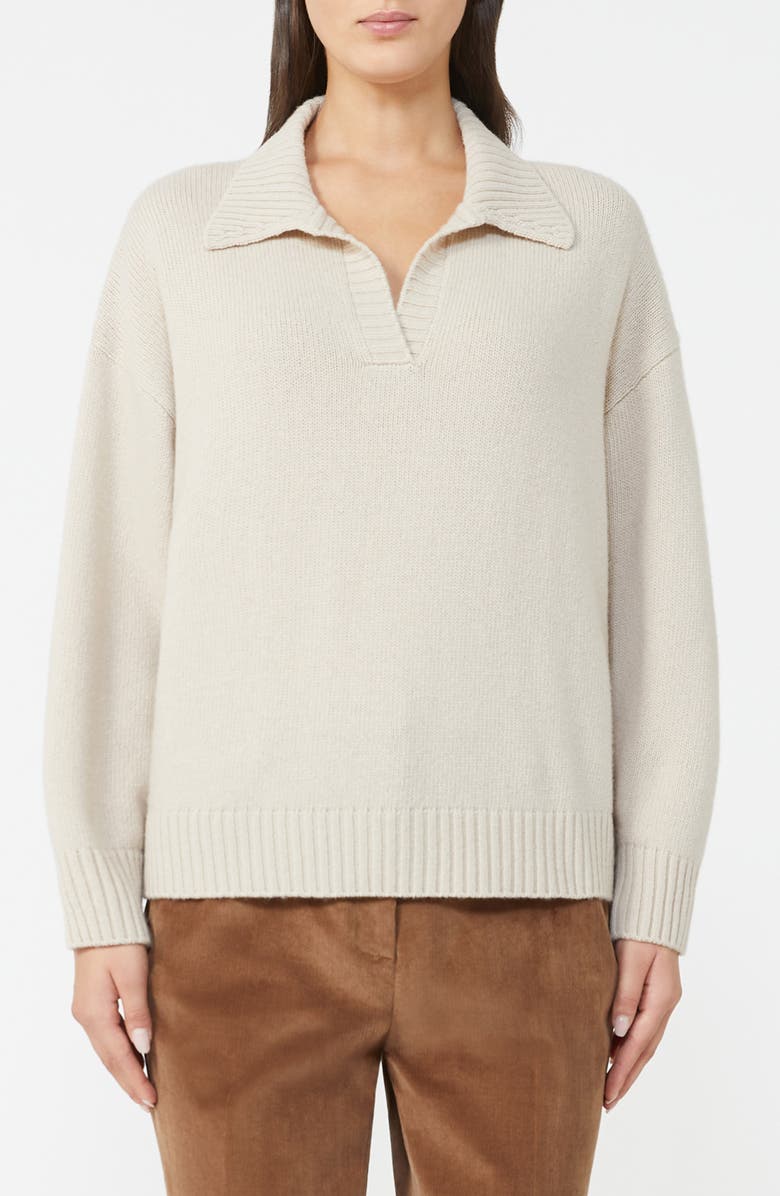 Weekend Max Mara Agre Collar Sweater, Main, color, Beige