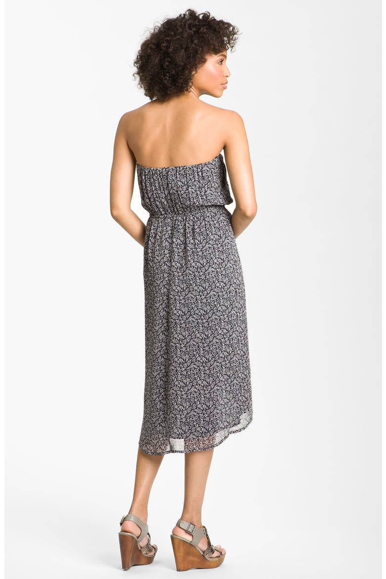 Strapless Faux Wrap Dress, Alternate, color, NAVY/ WHITE