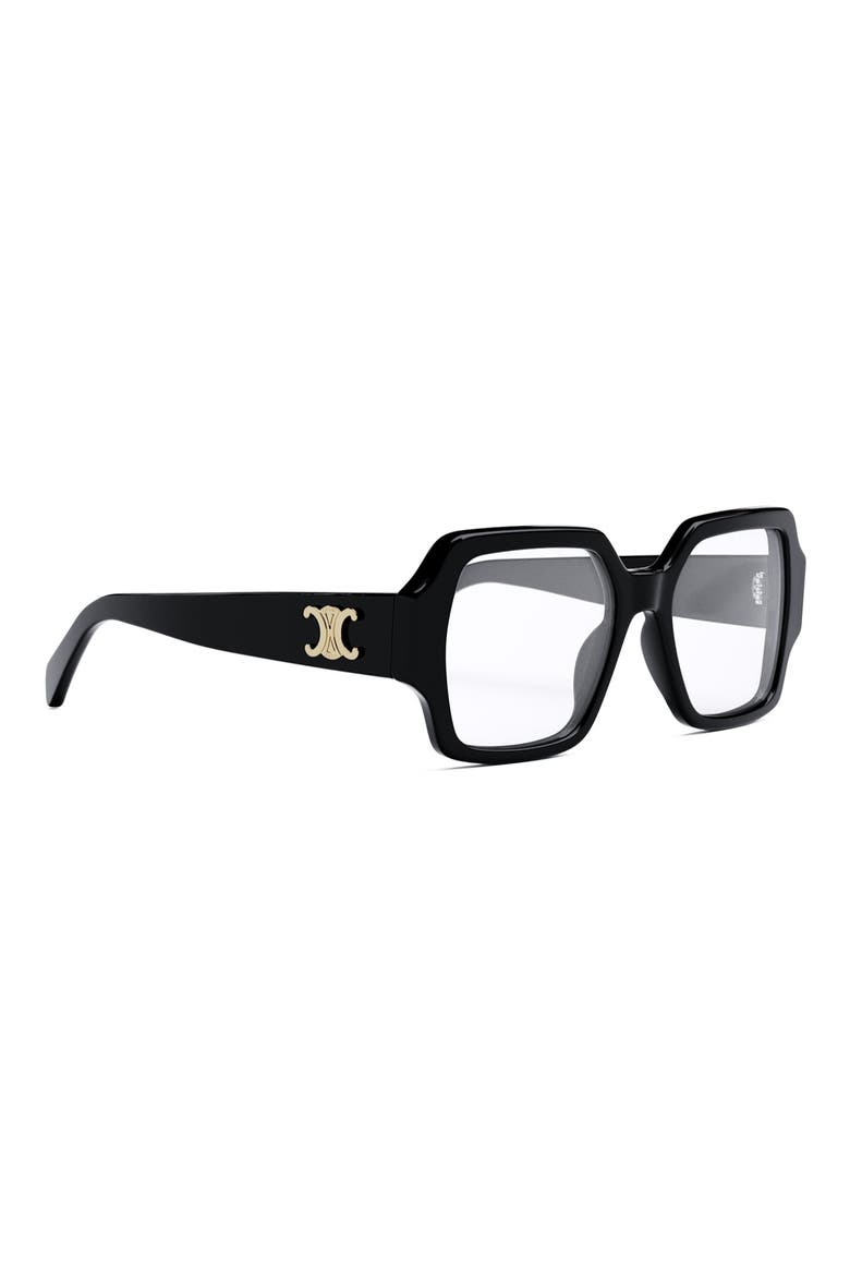 Triomphe 52mm Square Reading Glasses, Alternate, color, SHINY BLACK