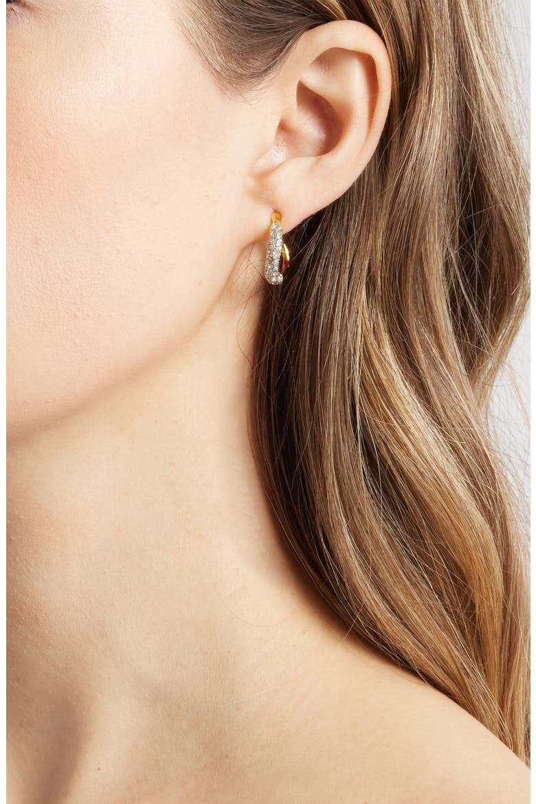 Solanales Crystal Twist Mini Hoop Earrings, Alternate, color, CRYSTALS