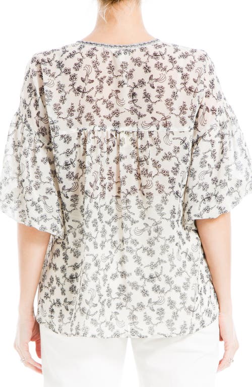 Max Studio Puff Sleeve Pintuck Top In White