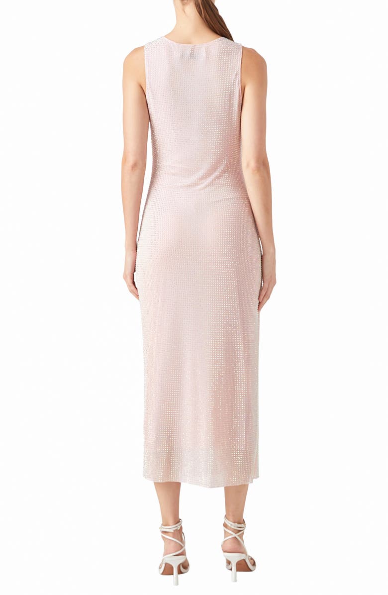 Endless Rose Embellished Rhinestone Mesh Midi Dress, Alternate, color, Light Pink