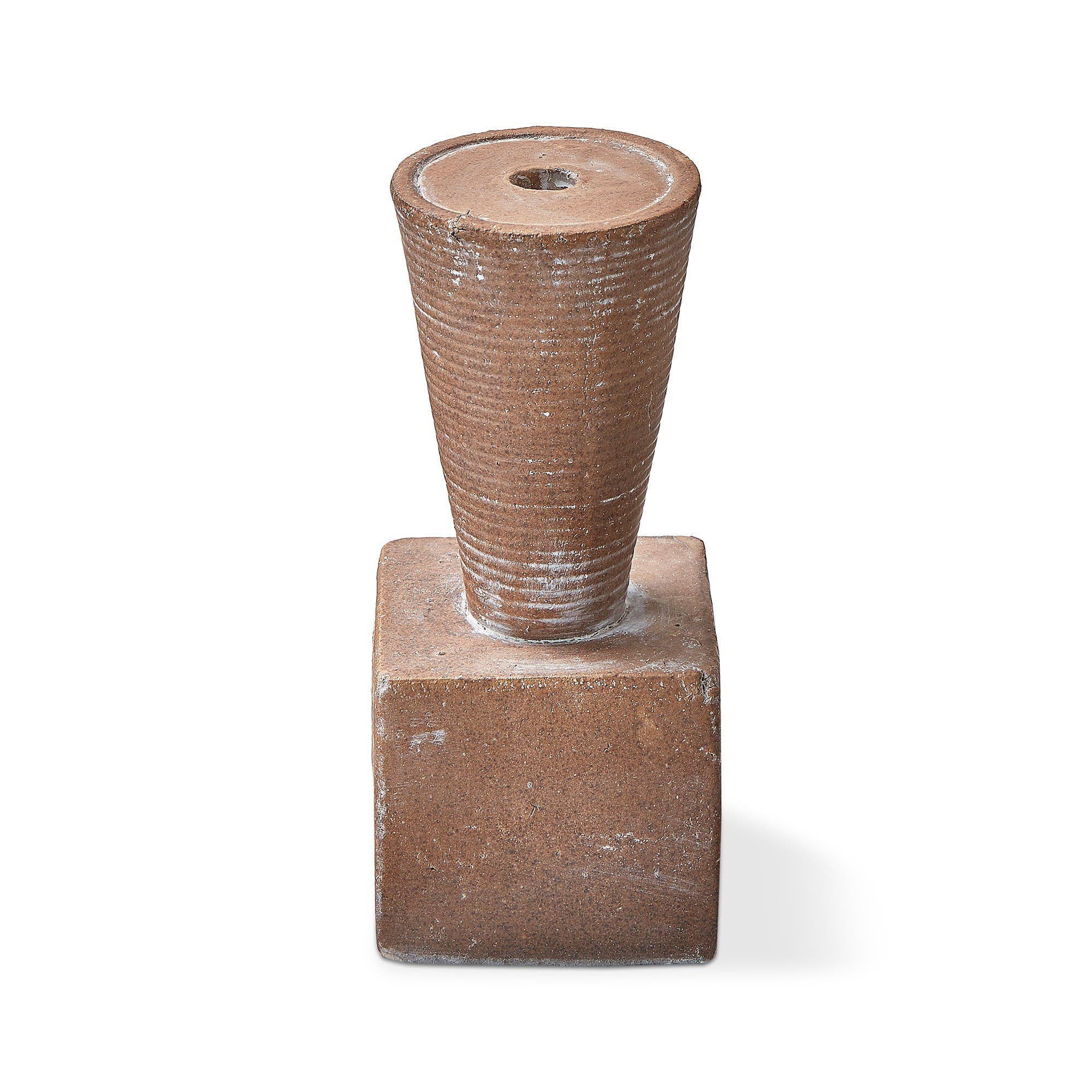 Tag Ahmar Small Pillar Candle Holder Terracotta Brown Everyday Decor