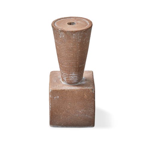 Ahmar Small Pillar Candle Holder Terracotta Brown Everyday Decor