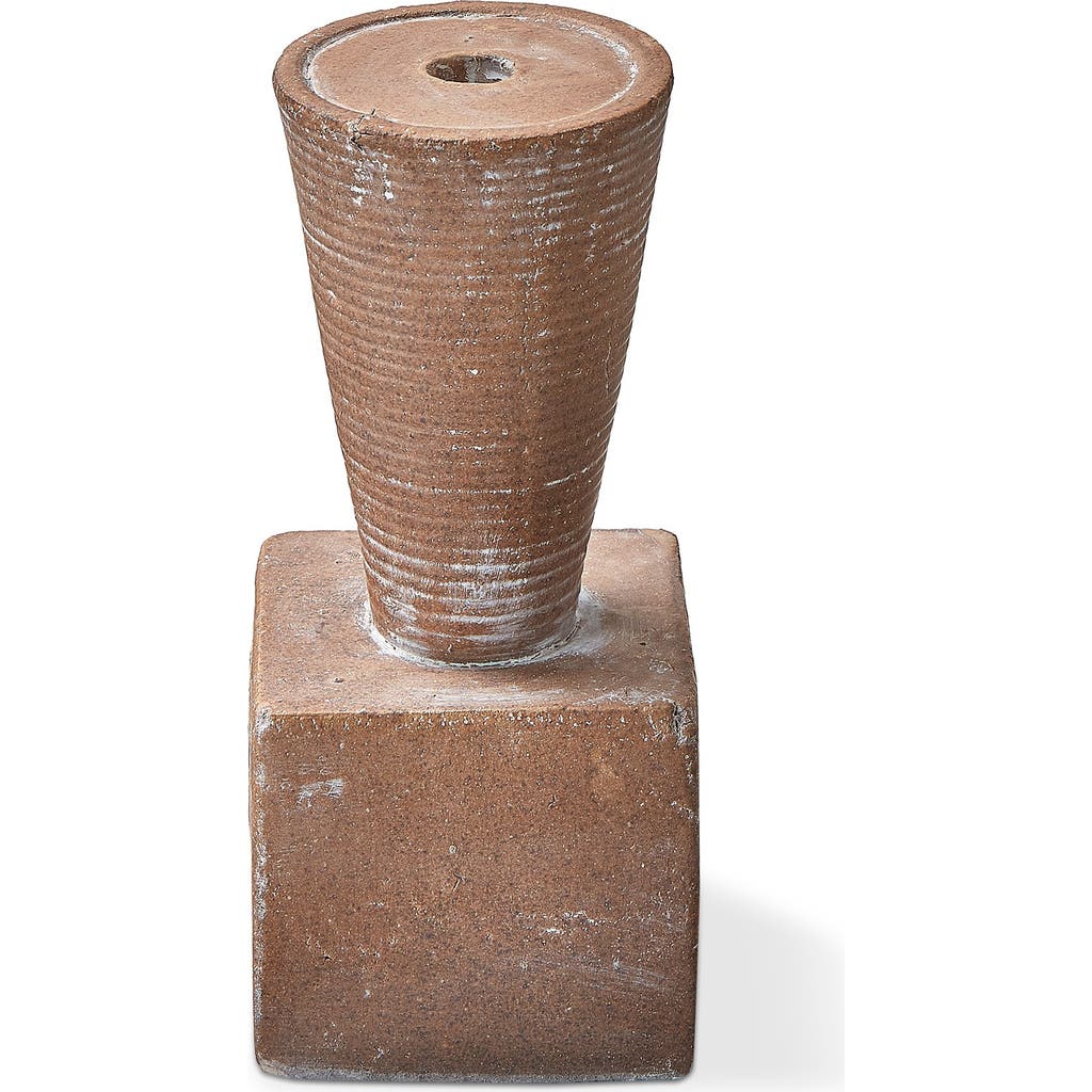 Tag Ahmar Small Pillar Candle Holder Terracotta Brown Everyday Decor