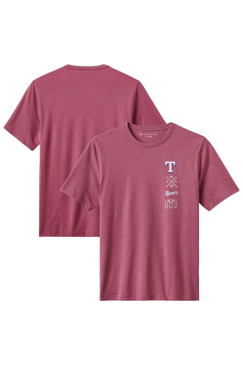 Men's TravisMathew Heather Red Texas Rangers Sunset Slam 2.0 T-Shirt, Alternate, color, Heather Red