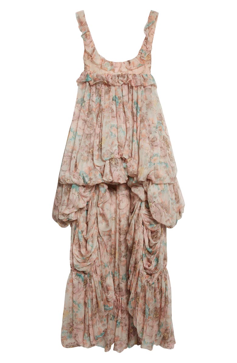 Chloé Ruffle Silk Gauze Dress, Alternate, color, 