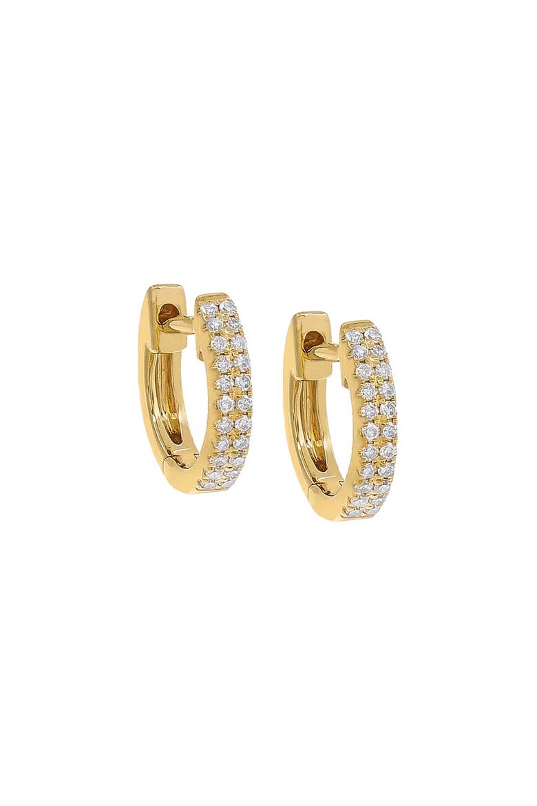 Diamond Double Row Huggie Earring 14K, Main, color, 14K Gold