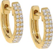 BY ADINA EDEN Diamond Double Row Huggie Earring 14K