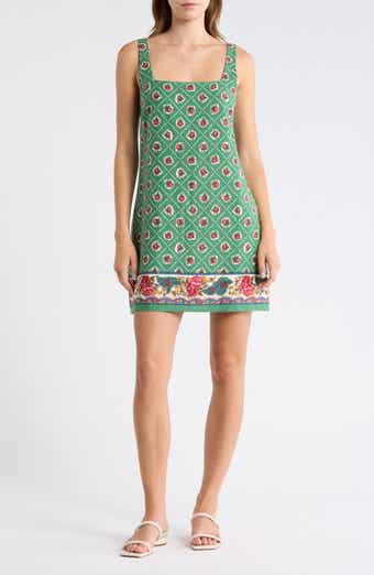 WAYF Floral Sleeveless Linen Blend Minidress