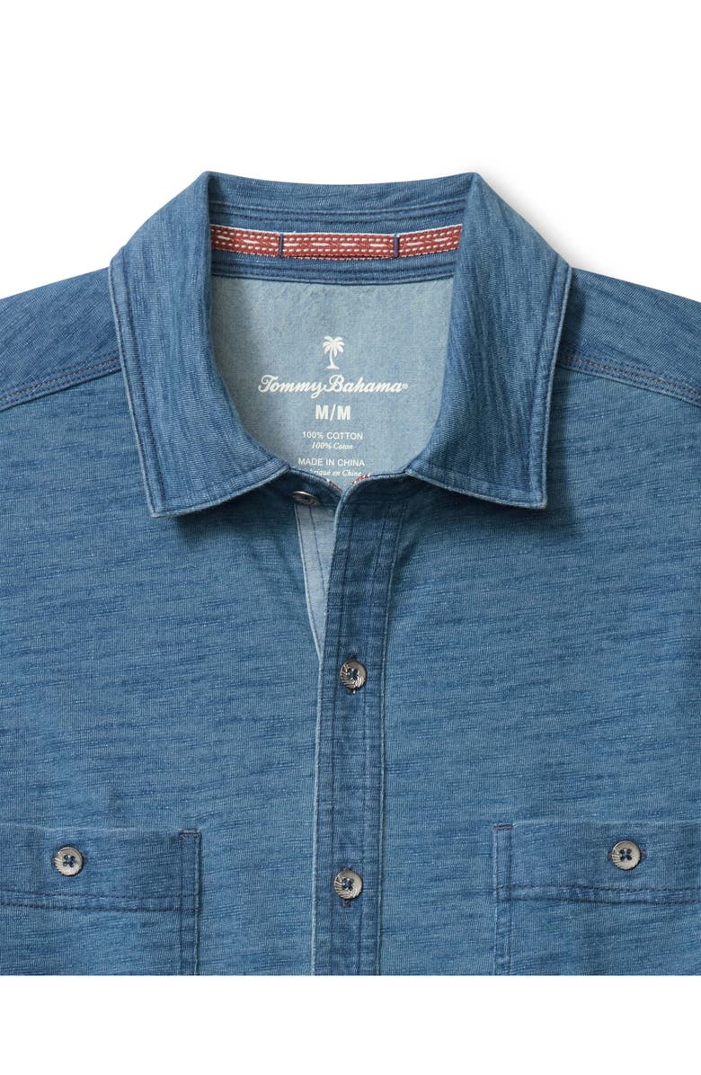 Tommy Bahama Indigo Harbor Slub Cotton Button-Up Shirt, Alternate, color, Faded Indigo