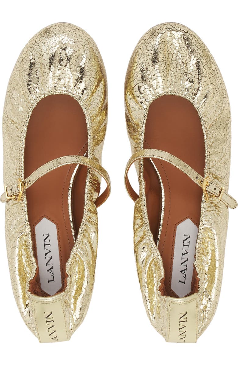 Lanvin MARY JANE IN CRACKLED METALLIC LEATHER, Alternate, color,